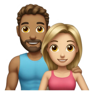 Fit boyfriend and brunette girl sticker