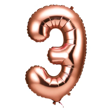 Rose gold number 5 balloon sticker