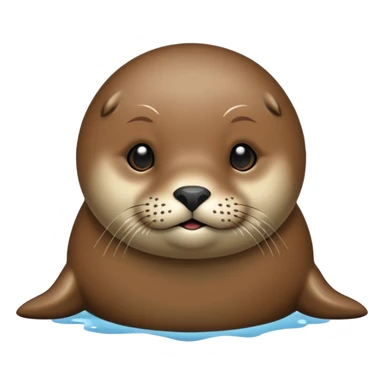 Brown haired seal sticker