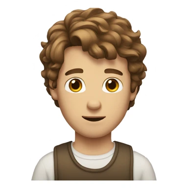 White dude brown hair sticker