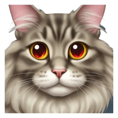 maine coon with heart eyes sticker