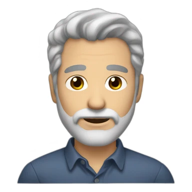 man grey hair brown eyes 3 days of beard sticker