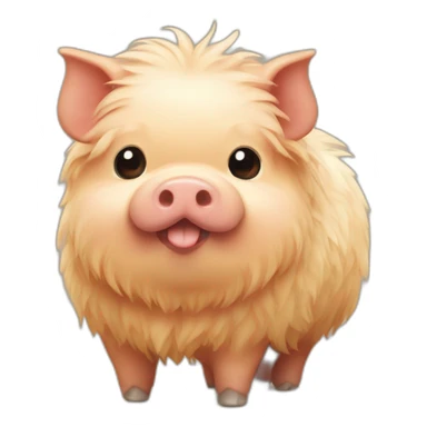Fatty ginger fluffy kunekune pig sticker
