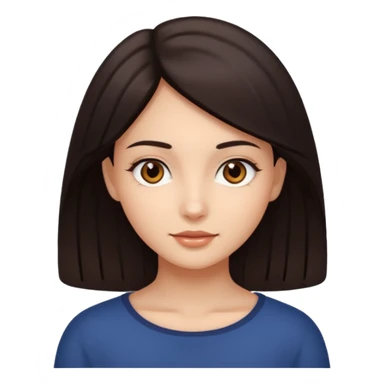 Make an emoji of a girl with smooth, radiant skin, dark hair and brown eyes sticker