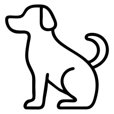 outlined dog icon sticker