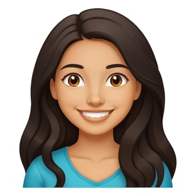young latina woman with long dark hair smiling sticker