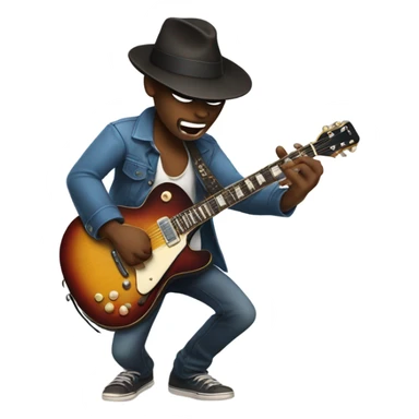 White blues Guitar Player sticker