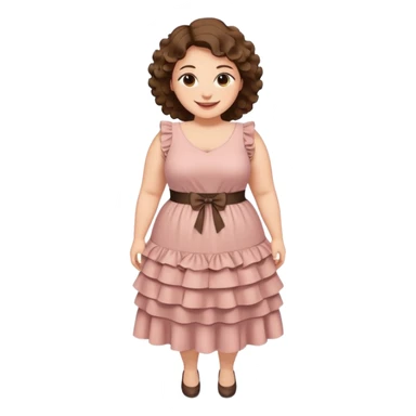 Can you make and she’s wearing a dress like a ruffles and her hand is on her waist and she’s fat sticker
