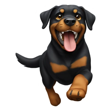Rottweiler running and giving a thumbs up  sticker