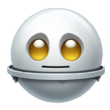 cute white floating spherical happy robot sticker