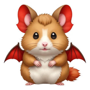 Hamster with red bat wings and horns sticker