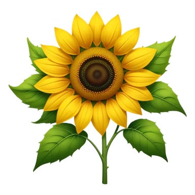 Cinematic Realistic Sunflower Emoji, Tall and bright, with a large, golden-yellow blossom facing the sun, its broad, textured petals surrounding a dark center. The sturdy green stalks and leaves frame the vibrant flower, while a gentle breeze causes the petals to sway. Soft glowing outline, capturing the essence of sunshine and warmth in a cheerful, towering sunflower! sticker