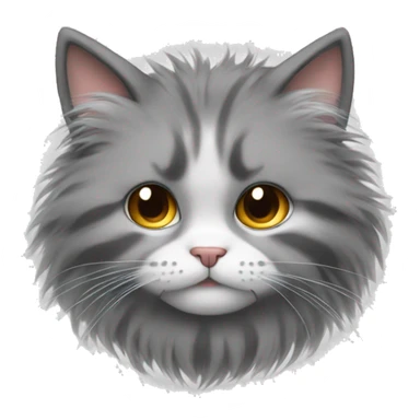 Draw a cat face with fluffy hair sticker
