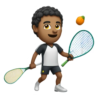 Mihail playing squash sticker