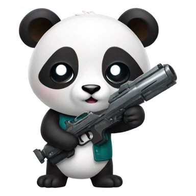 Panda with a ray gun sticker