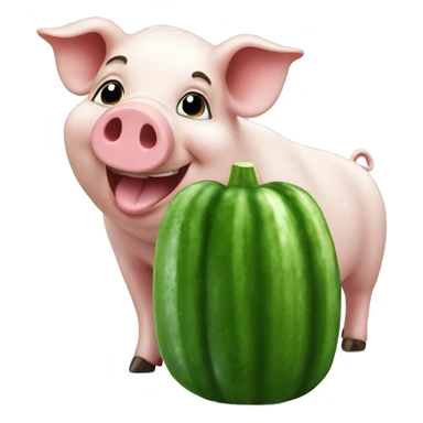 Genua pig with a cucumber sticker