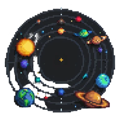 pixel art solar system sticker