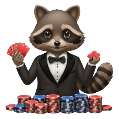 Racoon in the casino sticker
