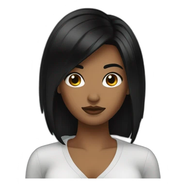 Bad girl black hair  sticker