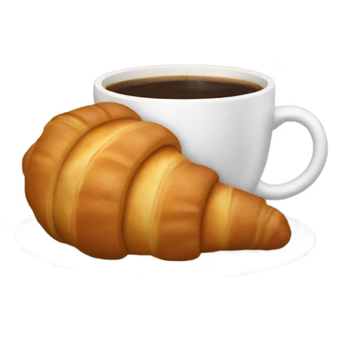 Croissant with a cup of coffee sticker
