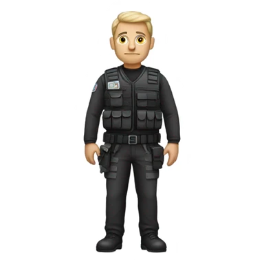 man standing full body with stab vest  sticker
