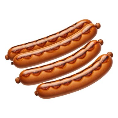 Single grilled sausage on a plain white background sticker