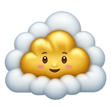 Nube voladora dorada sticker