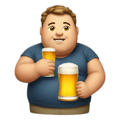 Fat boy with beer sticker
