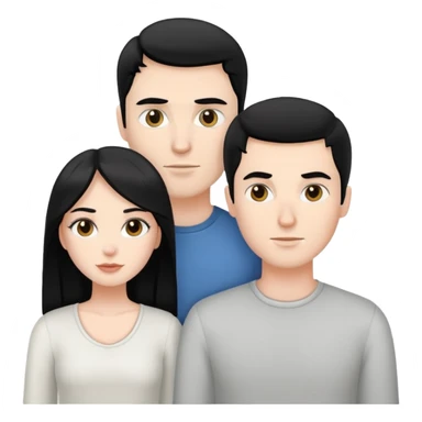 a white man and a white girl with black hair sticker