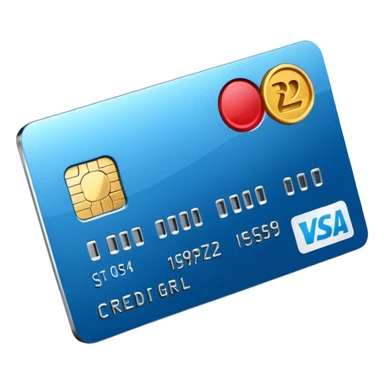 3D style credit card icon, no text sticker