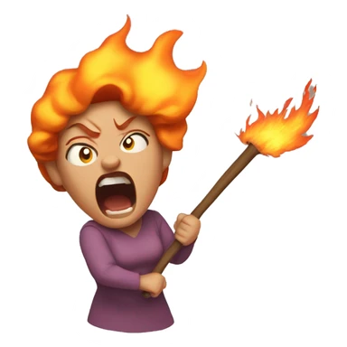 Unbelievably super really angry mother with fire coming off of her sticker