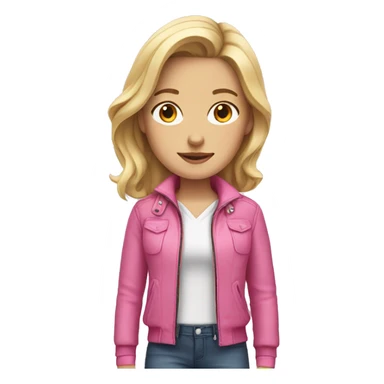 White girl wearing pink Jacket sticker