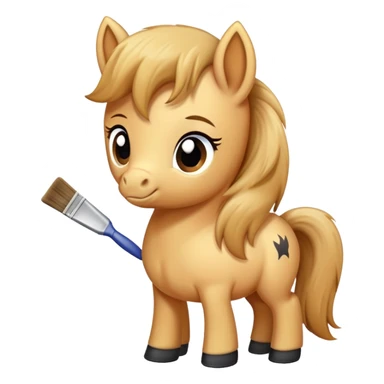 pony being brushed sticker