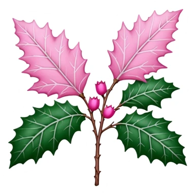 pink holly with white leaves  sticker