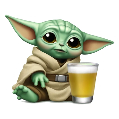 baby yoda drinking raki sticker