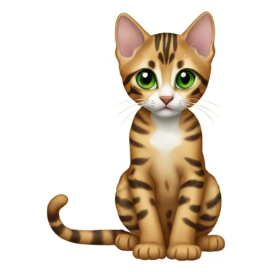 bengal kitten with green eyes sticker
