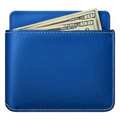  Deep Blue wallet with a single one dollar bill inside, just one dollar open the wallet sticker