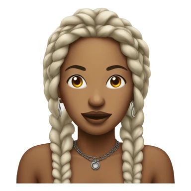 Woman with tattoss and braids and piercings smoking sticker