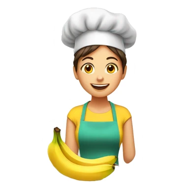 woman cooking bananas sticker