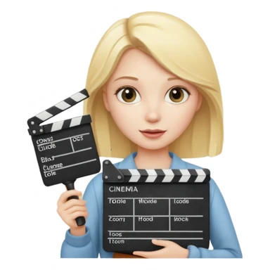Blonde girl studyng cinema sticker