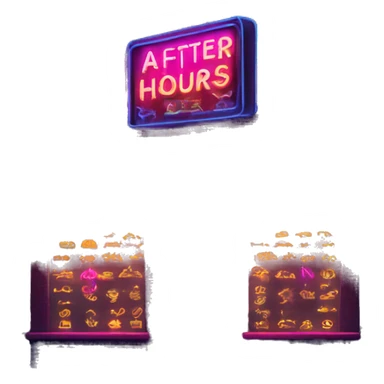 Neon Sign that says 'After Hours' sticker
