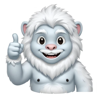 yeti thumbs up, smiling, winking sticker