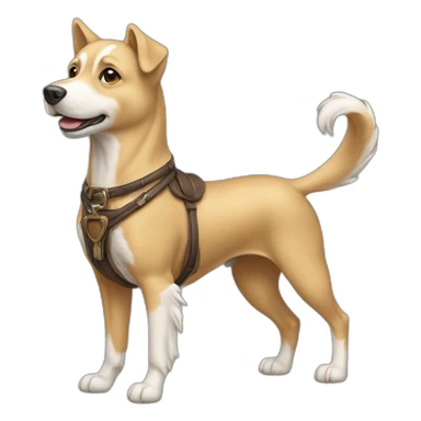 chien sur cheval sticker