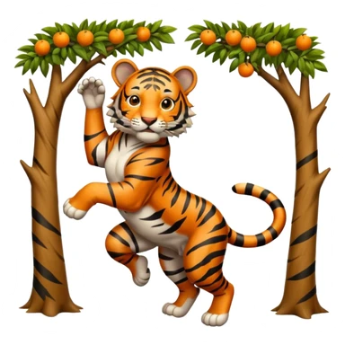 tiger jumping from tree sticker