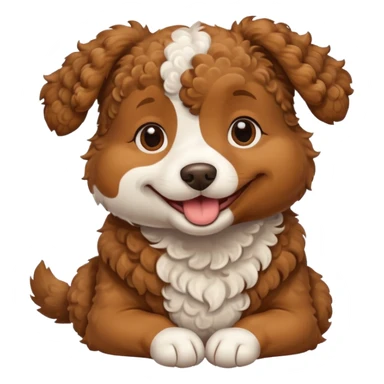 pregnant curly dog sticker