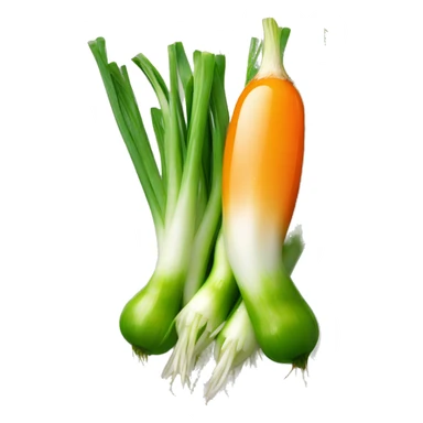 spring onion with orange sauce sticker