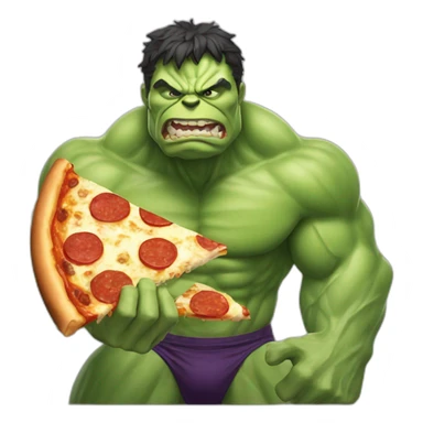 Hulk eat pizza sticker
