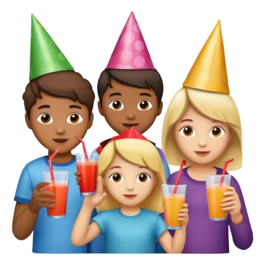 kids having a party sticker