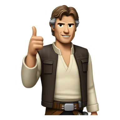 Han Solo with a thumbs up sticker