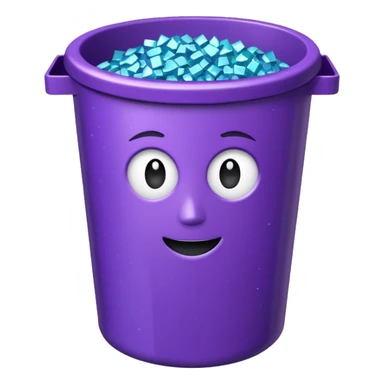 Glitter Purple and Cian  metal rubbish bin office sticker
